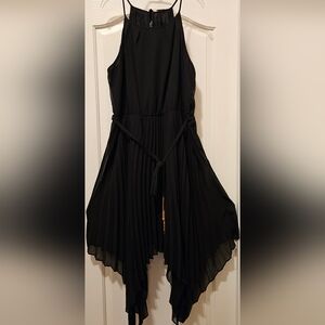 NWT Black Pleated Bat Winged Dress